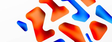 Renkli parlak soyut şekiller kompozisyonu. Duvar kağıdı, afiş, arkaplan, kart, kitap illüstrasyonu, iniş sayfası için dijital ağ geleceksel şablonu