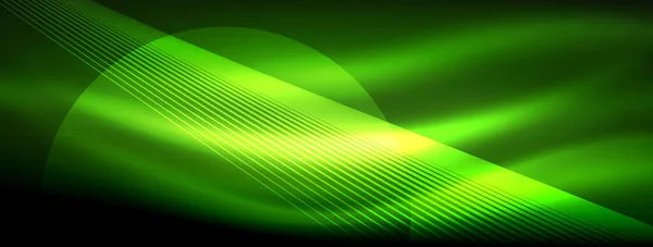 Neon Light Glowing Line Vectors Vibrant Colors Sleek Lines Captivating — Stock Vector