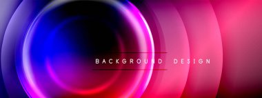 Çember çizgileri ve baloncuklar ışık ve gölge efektleriyle parlayan etki eğiminde. Işık, gölge ve derinliğin dinamik etkileşimi. Gelecekçi ve ritmik teknoloji tasarımı