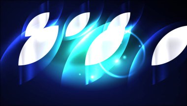 Soyut arka plan tekno neon parlayan daire şekilleri ve ışık efektli yuvarlak elemetler. Duvar kağıdı, afiş, arkaplan, iniş sayfası, duvar resimleri, davetiyeler, posterler için yüksek teknoloji tasarımı