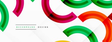 Çemberler, ızgara desenli soyut bir arka planda düzenlenir ve çeşitli renklerin gölgeleri de dahil olmak üzere farklı renk aralıklarına sahiptir. Duvar kağıdı, afiş, sunum, arkaplan şablonu