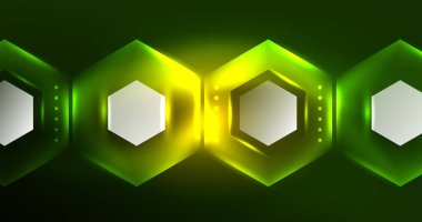 Soyut arkaplan neon altıgen vektör çizimi