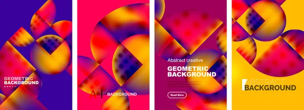 Ensemble Vectoriel Affiches Géométriques Abstraites Collection Fonds Couvertures Gabarits Dépliants — Image vectorielle
