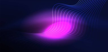 Soyut arkaplan neon dalgası. Duvar kağıdı, afiş, arkaplan, iniş sayfası, duvar resimleri, davetiyeler, posterler için yüksek teknoloji tasarımı