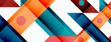 Parlak renkli düz çizgiler geometrik soyut arkaplan. Duvar kağıdı, afiş, arkaplan ya da iniş için üst üste binen çizgiler