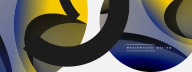 Yaratıcı geometrik duvar kağıdı. Asgari soyut arkaplan. Duvar kağıdı arkaplanı veya iniş sayfası için daire ve dalga kompozisyon vektör çizimi