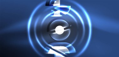 Soyut arkaplan parlayan neon halkalar ve sihirli ışık efektleri olan çizgiler. Duvar kağıdı, afiş, arkaplan, iniş sayfası, duvar resimleri, davetiyeler, posterler için yüksek teknoloji tasarımı