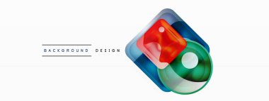 Soyut arkaplan tasarımı titizlikle hazırlanmış vektör bileşiminde parlak cam geometrik şekiller sergiliyor.