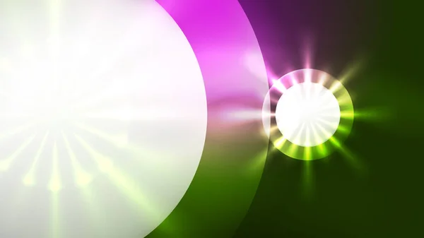 Neon Glühende Kreise Magische Energie Raum Licht Konzept Abstrakte Hintergrund — Stockvektor