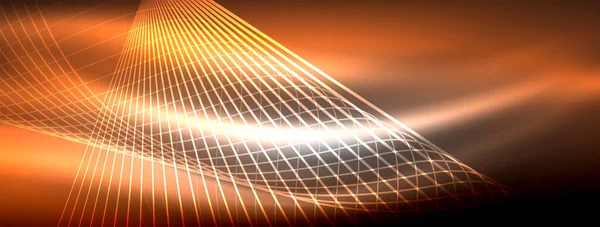 Parlayan neon dalga soyut arkaplan - canlı, ışıltılı dalgalar büyüleyici ve heyecan verici bir ekran içinde titreşiyor