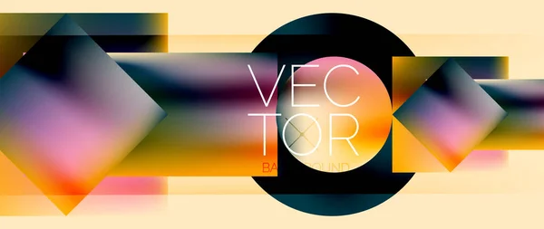 Diseño Cuadrados Círculos Gradientes Color Fluido Con Efectos Metálicos Serena — Vector de stock