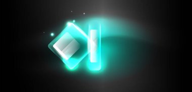 Neon hız oku ve çizgi arka planı şekillendirir. Parlak arka planlı yüksek teknoloji konsepti. Karanlıkta parlayan ışık efekti