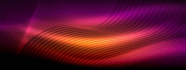 Сяюча Неонова Хвиля Абстрактний Фон Яскраві Люмінесцентні Хвилі Пульсують Захоплюючому — стоковий вектор