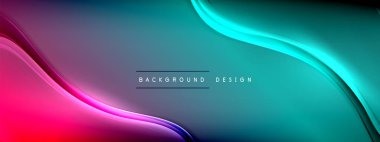 Vektör soyut arkaplan - sıvı gradyan üzerinde sıvı şeffaf kabarcık şekilleri gölgeler ve ışık efektleri