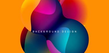 Bright abstract background glossy shiny circle and sphere composition. Minimalist geometric vector Illustration For Wallpaper, Banner, Background, Card