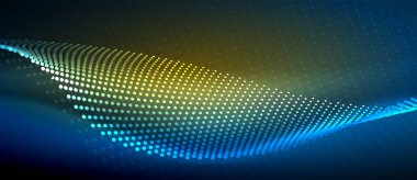 Pürüzsüz ve şık bir tasarım. Mavi pürüzsüz neon bir dalga. Karanlık bir arkaplanda parlıyor.