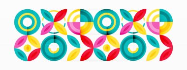 Renkli çemberler soyut arkaplan. Duvar kağıdı, afiş, arkaplan, iniş sayfası, duvar resimleri, davetiyeler, posterler için yüksek teknoloji tasarımı