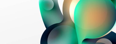 Fluid abstract background. Liquid color gradients composition. Round shapes and circle flowing design for wallpaper, banner, background or landing
