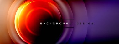 Çember çizgileri ve baloncuklar ışık ve gölge efektleriyle parlayan etki eğiminde. Işık, gölge ve derinliğin dinamik etkileşimi. Gelecekçi ve ritmik teknoloji tasarımı