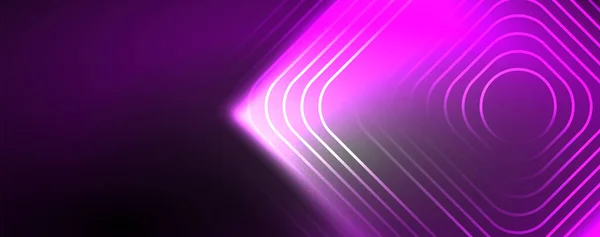 Neon Glühende Techno Linien Futuristische Hintergrundschablone Vektor Illustration Für Tapete — Stockvektor