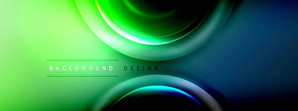 光と影の効果で明るい輝く効果勾配の円ラインと泡 深さのダイナミックな相互作用 未来とリズムのテクノロジーデザイン — ストックベクタ