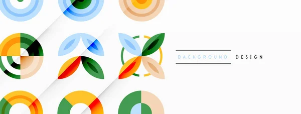 Kolorowe Kółka Kompozycji Siatki Abstrakcyjne Tło Projekt Tapety Baner Tło — Wektor stockowy