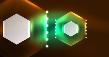 Neon altıgen arka plan. Duvar kağıdı, afiş, arkaplan, iniş sayfası, duvar resimleri, davetiyeler, posterler için yüksek teknoloji tasarımı