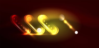 Soyut parlak neon ışıklı tekno daireler arka planı