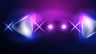 Karanlıkta ışık efektli tekno neon üçgenler