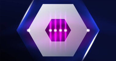 Soyut arkaplan neon altıgen vektör çizimi