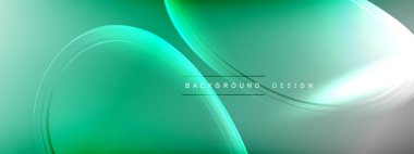 Vektör soyut arkaplan - sıvı gradyan üzerinde sıvı şeffaf kabarcık şekilleri gölgeler ve ışık efektleri