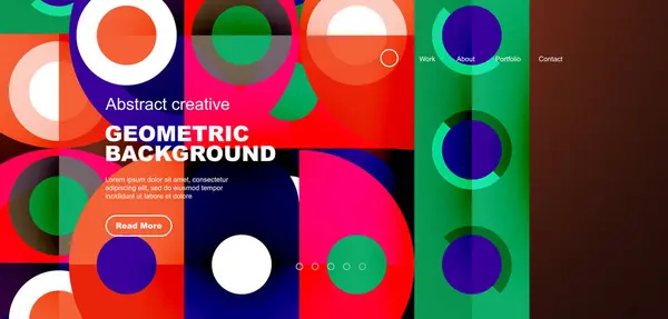 Fond Abstrait Page Atterrissage Technologie Avec Des Cercles Des Éléments — Image vectorielle