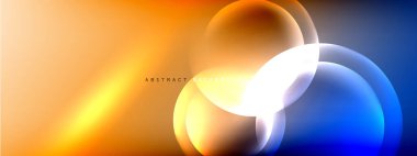 Renk eğimli gölgeler ve ışık efektleri arka planı. Lens ve daire tasarımı. Dinamik düz gölge çizgisi etkisi olan basit akışkan renk gradyanı soyut arkaplan