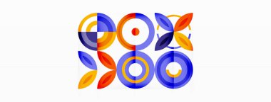 Renkli çemberler soyut arkaplan. Duvar kağıdı, afiş, arkaplan, iniş sayfası, duvar resimleri, davetiyeler, posterler için yüksek teknoloji tasarımı