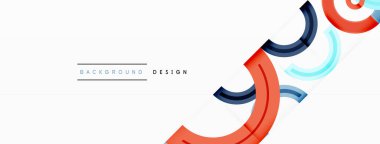 Çemberler, ızgara desenli soyut bir arka planda düzenlenir ve çeşitli renklerin gölgeleri de dahil olmak üzere farklı renk aralıklarına sahiptir. Duvar kağıdı, afiş, sunum, arkaplan şablonu