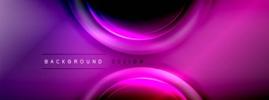 Çember çizgileri ve baloncuklar ışık ve gölge efektleriyle parlayan etki eğiminde. Işık, gölge ve derinliğin dinamik etkileşimi. Gelecekçi ve ritmik teknoloji tasarımı