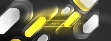 Parlayan neon geometrik elementler soyut arkaplan. Neon ışığı ya da lazer gösterisi, elektrik akımı, güç hatları, tekno kuantum enerji dürtüsü, parlayan sihirli dinamik çizgiler.