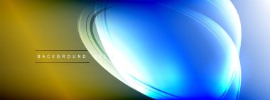 Vektör soyut arkaplan - sıvı gradyan üzerinde sıvı şeffaf kabarcık şekilleri gölgeler ve ışık efektleri