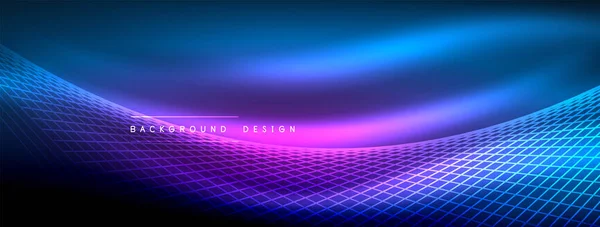Neon Işıklı Çizgi Vektörleri Canlı Renkler Parlak Çizgiler Neon Tabelalardan — Stok Vektör