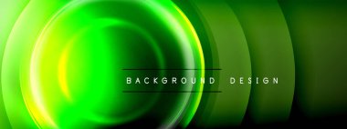 Çember çizgileri ve baloncuklar ışık ve gölge efektleriyle parlayan etki eğiminde. Işık, gölge ve derinliğin dinamik etkileşimi. Gelecekçi ve ritmik teknoloji tasarımı