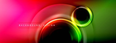 Çember çizgileri ve baloncuklar ışık ve gölge efektleriyle parlayan etki eğiminde. Işık, gölge ve derinliğin dinamik etkileşimi. Gelecekçi ve ritmik teknoloji tasarımı