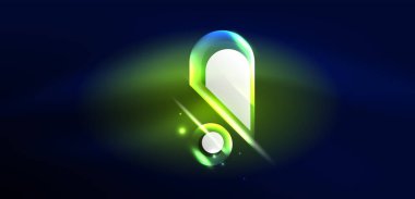 Soyut arkaplan parlayan neon ışıklı geometrik şekiller. Duvar kağıdı, bayrak, arkaplan, kart, kitap illüstrasyonu, iniş sayfası için uzay kozmik ya da sihirli enerji vektör duvar kağıdı
