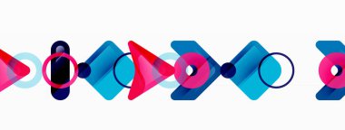 Renkli geometrik soyut arkaplan. En küçük üçgen ve kare şekilleri bileşimi