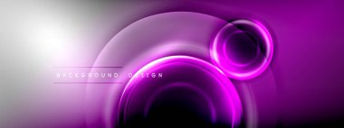 Çember çizgileri ve baloncuklar ışık ve gölge efektleriyle parlayan etki eğiminde. Işık, gölge ve derinliğin dinamik etkileşimi. Gelecekçi ve ritmik teknoloji tasarımı