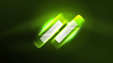 Soyut arka plan iniş sayfası, geometrik şekil koyu arkaplanda parlayan neon ışıkla aydınlatılmış. Gelecekçi şehir ışıkları konsepti