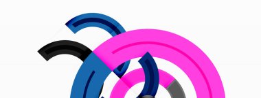 Değişik tonlara ve renklere sahip canlı ve göz alıcı bir tasarıma sahip renkli çemberler girdap ve dinamik bir etki yaratıyor.