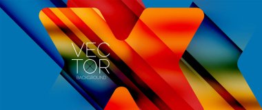 Akışkan eğimli ok geometrik minimum arkaplan. Parlak ve dinamik elementlerle büyüleyici sıvı akış tasarımı