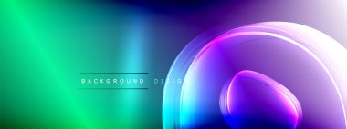 Vektör soyut arkaplan - sıvı gradyan üzerinde sıvı şeffaf kabarcık şekilleri gölgeler ve ışık efektleri