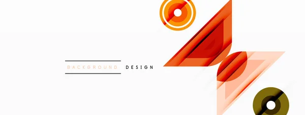 カラフルな三角形と円の抽象的な背景 バナー ランディングページ 壁アート 招待状 プリント ポスターのデザイン — ストックベクタ