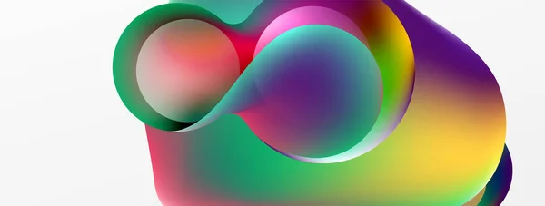 Fluid Abstract Background Liquid Color Gradients Composition Shapes Circle Flowing — Vettoriale Stock